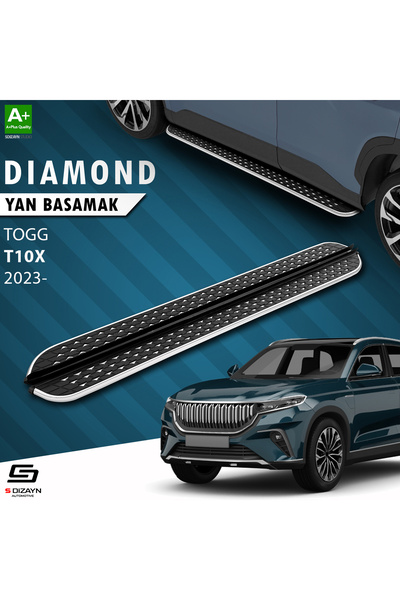 S Dizayn S-Dizayn TOGG T10X Diamond Krom Yan Basamak 203 Cm 2023 Üzeri A+ Kal...