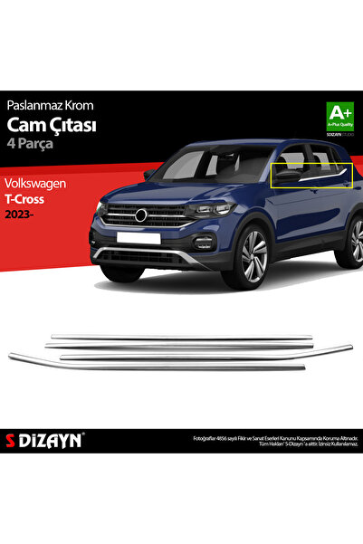 S Dizayn S-Dizayn VW T-Cross Krom Cam Çıtası 4 Prç 2023 Üzeri 7639060