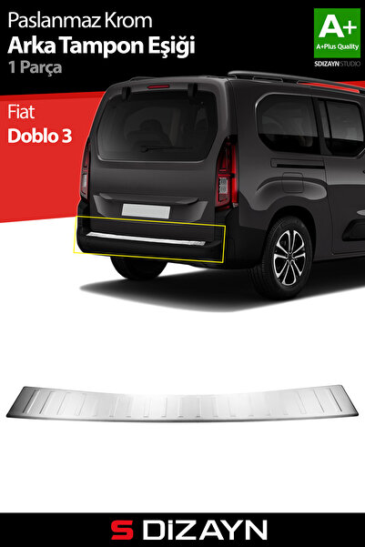 S Dizayn S-Dizayn Fiat Doblo 3 Krom Arka Tampon Eşiği 2023 Üzeri A+ Kalite 58...