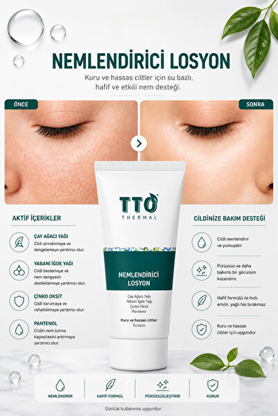 TTO Thermal Nemlendirici Yüz Losyonu - Hafif Dokulu Canlandırıcı 100 ml
