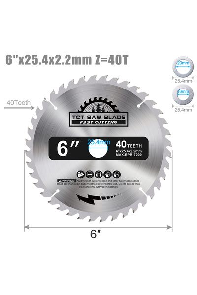 Choice3 6inx1.8x25.4x40T XCAN 1Pc Circular Saw Blade 4'' 6'' 7'' 8'' Carbide ...