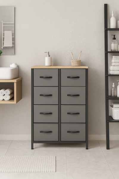 moniev 8 Çekmeceli Banyo Düzenleyici Deri Çekmeceli Banyo Organizer Çok Amaçl...