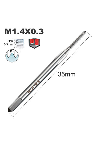 Choice4 صنبور لولبي متري M1.4x0.3 قطعة واحدة من الفولاذ عالي السرعة (HSS) صنب...