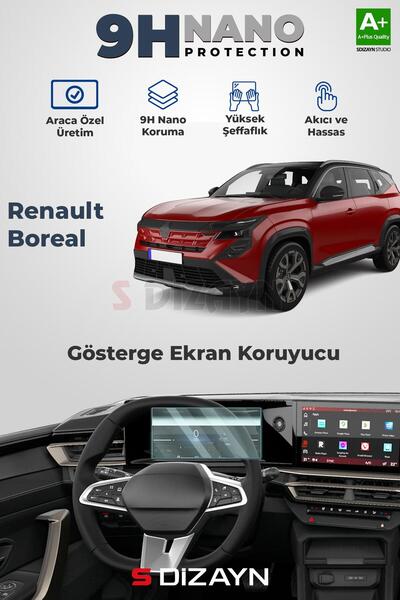 S Dizayn S-Dizayn Renault Boreal Evolution 9H Nano 7 İnç Gösterge Ekran Koruy...