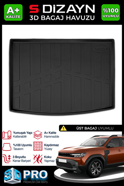S Dizayn S-Dizayn Renault Duster 4X2 3D Pro Bagaj Havuzu Üst Bagaj 2024 Üzeri...