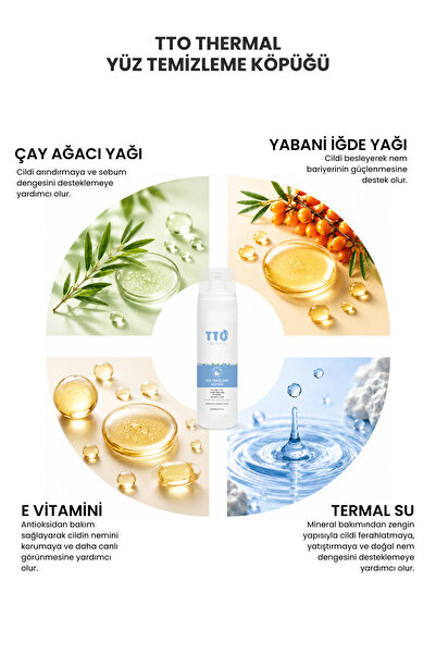 TTO Thermal Yüz Temizleme Köpüğü 200 ml – Çay Ağacı Yağlı Derin Temizlik