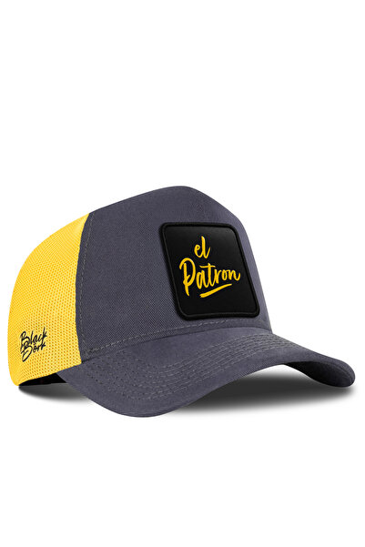BlackBörk El Patron Logo Dark Anthracite-Yellow Trucker Hat