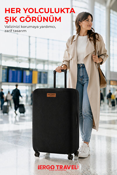 Viscofoam Valiz Bavul Koruma Kılıfı Kadife Kılıf - Siyah | Ergo Travel