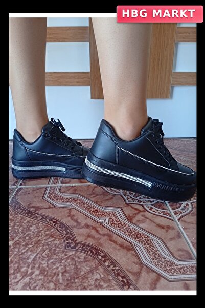 Generic Brand Women's High Sole Comfortable Stylish Daily Sports Shoes Black ...