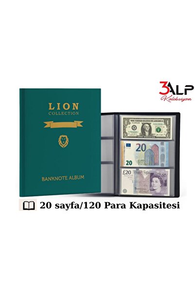 3Alp Koleksiyon Lion Kağıt Para Albümü – Büyük Boy 20 Sayfa 120 Adet Kapasite...