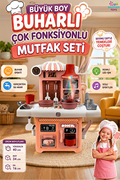Brother Toys Büyük Boy Buhar Çıkaran Musluktan Su Akan Sesli Işıklı Müzikli M...
