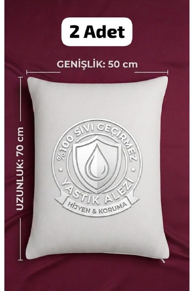 EVRİZON 2-Zipper Pillow Protector Liquid-Proof Mattress Protector