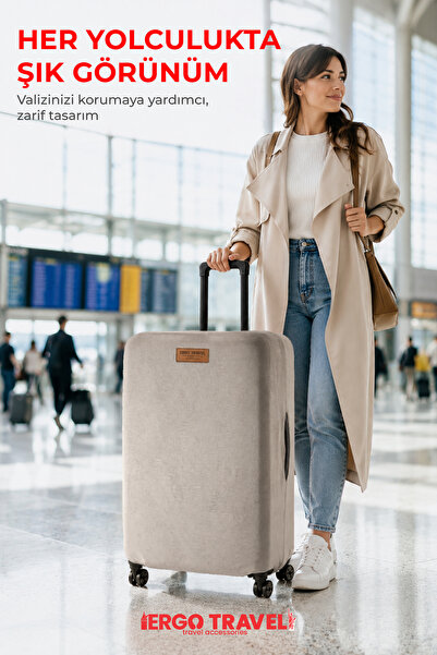 Viscofoam Valiz Bavul Koruma Kılıfı Kadife Kılıf - Gri | Ergo Travel