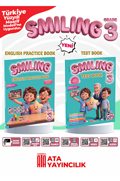 Ata Yayıncılık 3. Sınıf Smiling English Practice Book + Smiling Test Book Set
