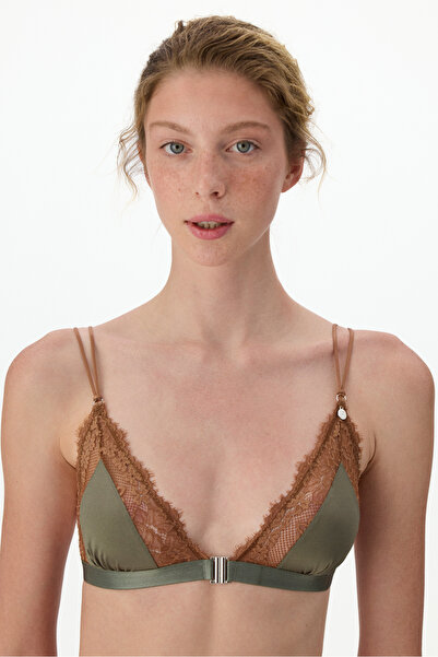 Penti Khaki Micro Lace Triangle Bra