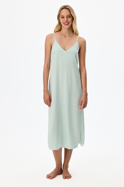 Penti Mint Aurora Satin Floral Nightgown