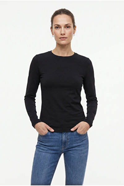 SEASOUL Women's Black Bamboo Long Sleeve 0 Collar Body