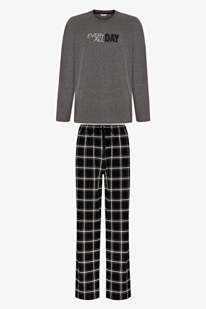 Penti Erkek All Day Ekoseli Pantolon Uzun Kollu Pijama Takımı