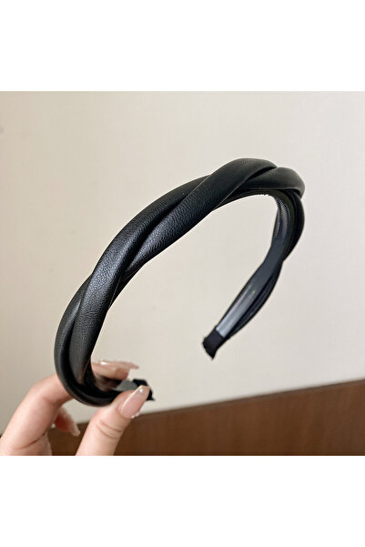 Choice black New Fashion Women Headband PU Leather Hairban Hair Hoop Twisted ...
