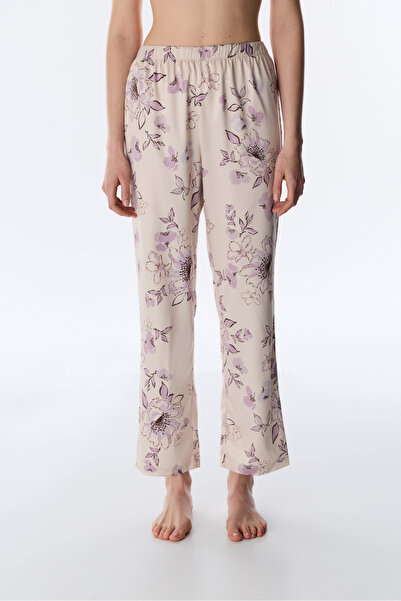 Penti Pastel Beige Petal Satin Pants Pajama Bottoms