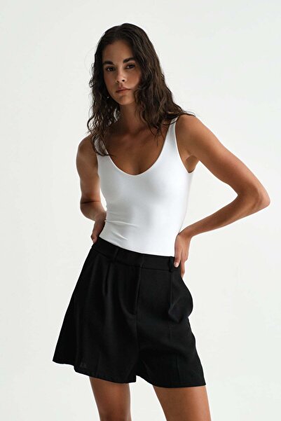 Açelya Okcu Premium Lowry Wide Leg Midi Boy Dokuma Şort