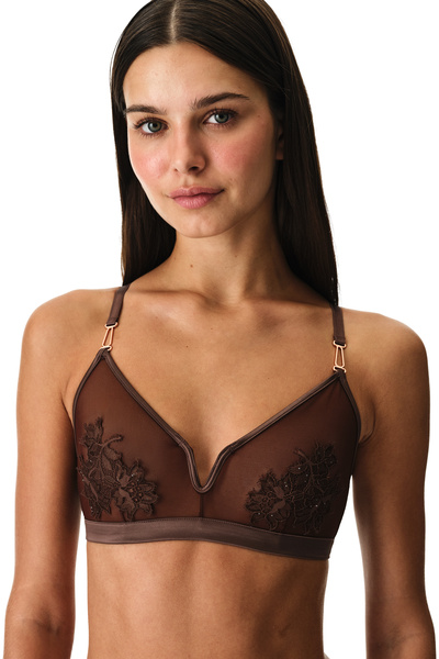 Penti Brown V Underwire Triangle Bra Without Underwire
