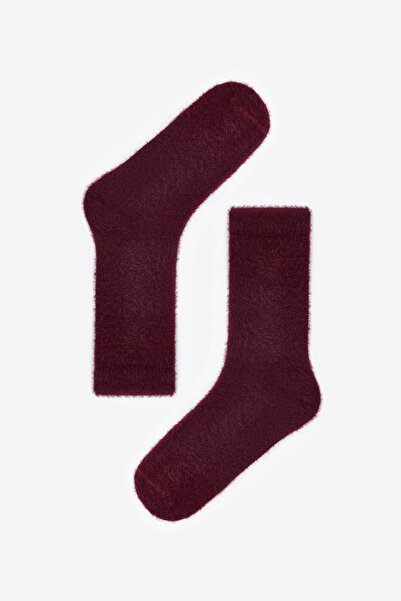 Penti Burgunderrote, warme, flauschige Socken