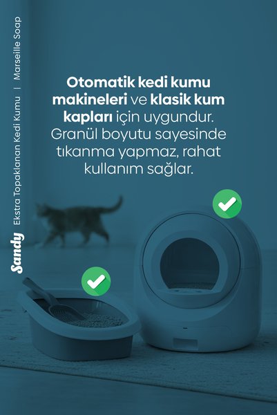 Sandy Marsilya Sabunu Kokulu Topaklanan Kedi Kumu 2x10kg
