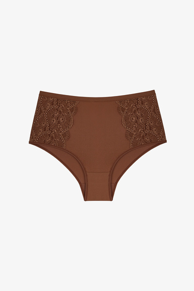 Penti Kahverengi Essentials Yüksek Bel Slip Külot
