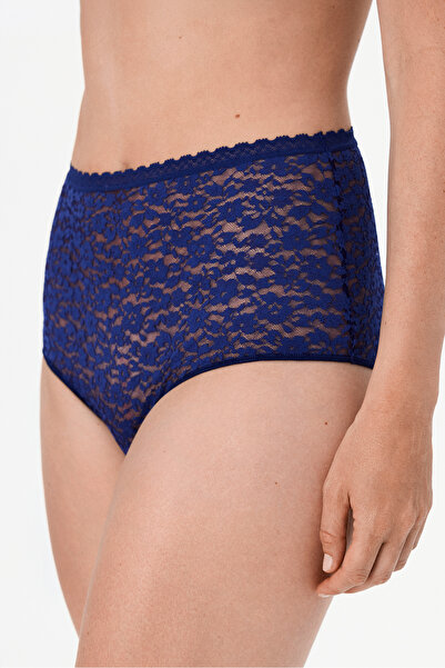 Penti Lacivert Easy Lace Yüksel Bel Slip Külot