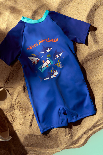 Penti Boy's Circus Shark Patterned Swimsuit