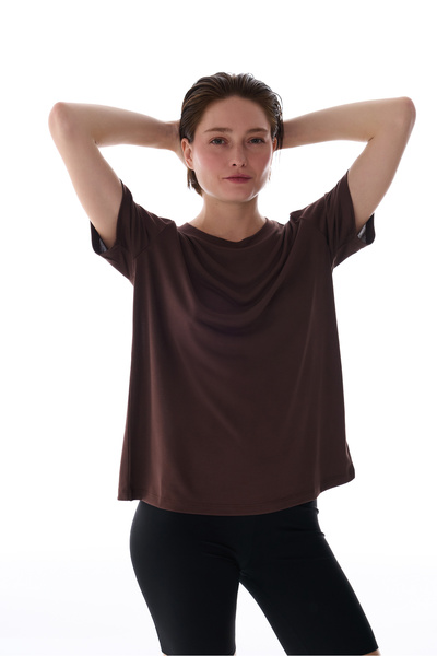 Penti Brown Crew Neck Modal T-Shirt