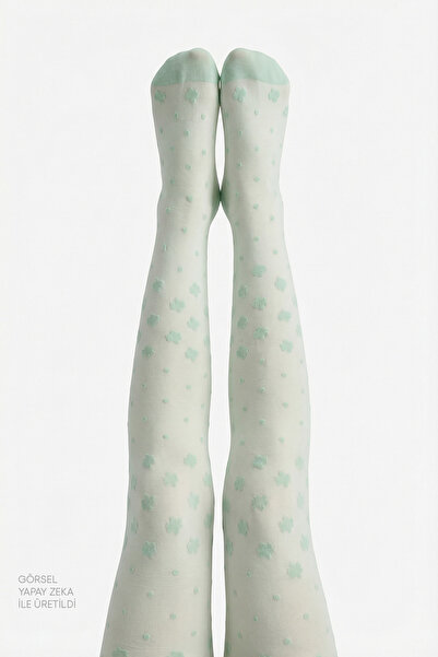 Penti Girl's Pretty Dotted Daisy Pantyhose