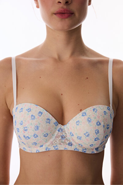 Penti Kırık Beyaz Pop Up Destekli Floral Lace Dantel Sütyen