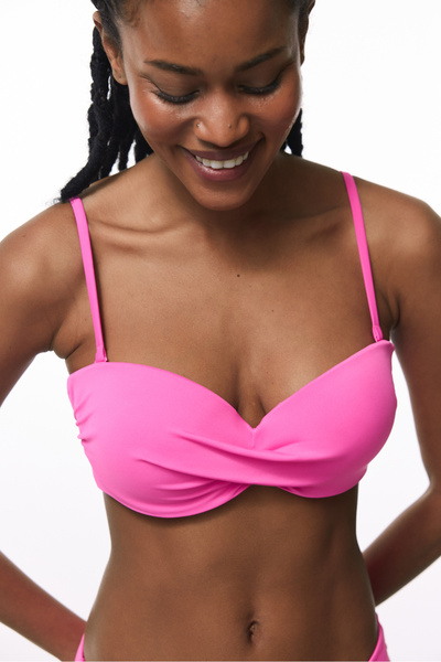 Penti Pink Strapless Cup Enhancing Underwire Strapless Bikini Top