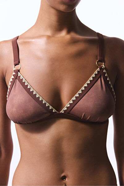 Penti Light Brown Emery Triangle Bikini Top