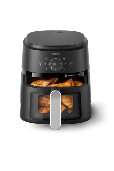 Philips Friteuza fara ulei NA210/00 Seria 2000, 3.2l, Ecran tactil, Tehnologie RapidAir, 9 functii de gatire, Negru