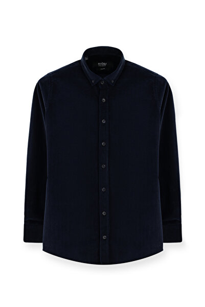 Kiğılı Long Sleeve Slim Fit Slim Fit Velvet Cotton Shirt