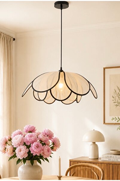 burenze Modern Tasarım Rose Çiçek Sarkıt Avize Rattan Boheme Salon Oturma Oda...