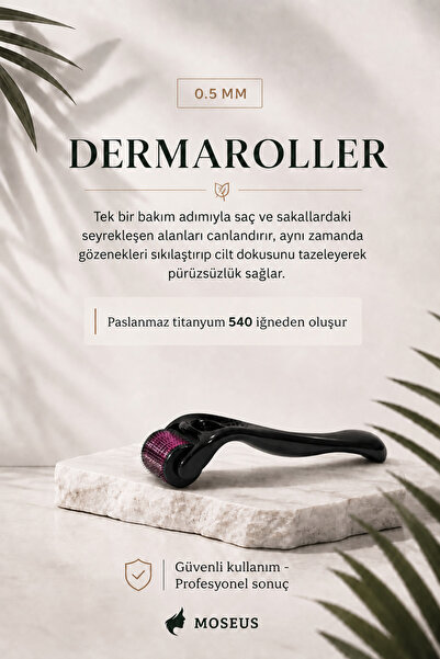Dermaroller Titanyum Uçlu 540 Iğneli Derma Roller 0.5 Mm Iğne