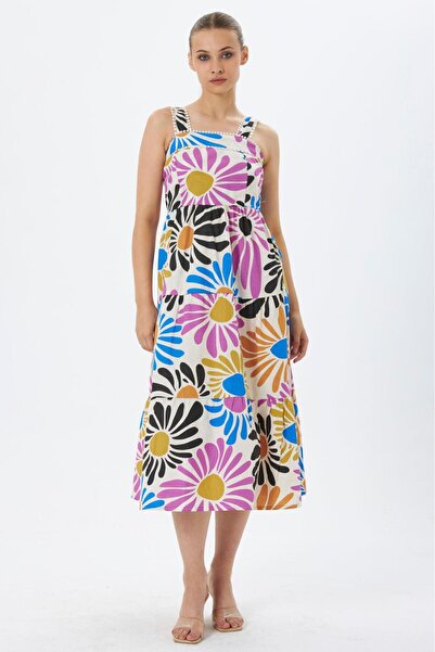 MY GRS Askli Poplin Fabric Flowered Dress