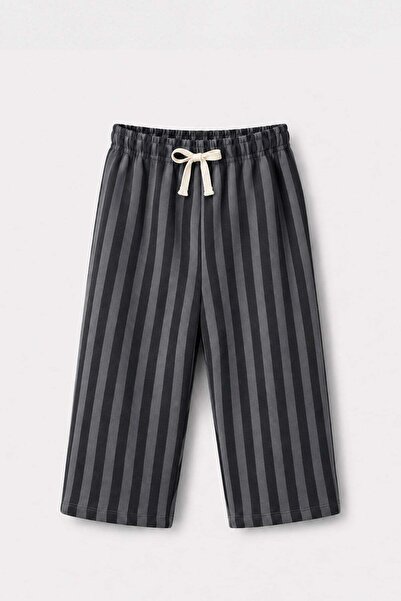Monila Children's Cotton 3 Thread Fabric Striped Sweatpants