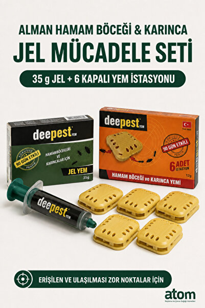 Atom Alman Hamam Böceği Jeli ve Karınca İlacı Seti – Deepest 35 g Jel Yem + 6...