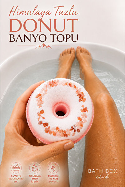 bath box Bathbox Donut Pembe Himalaya Tuzlu Banyo Topu Nem bombası