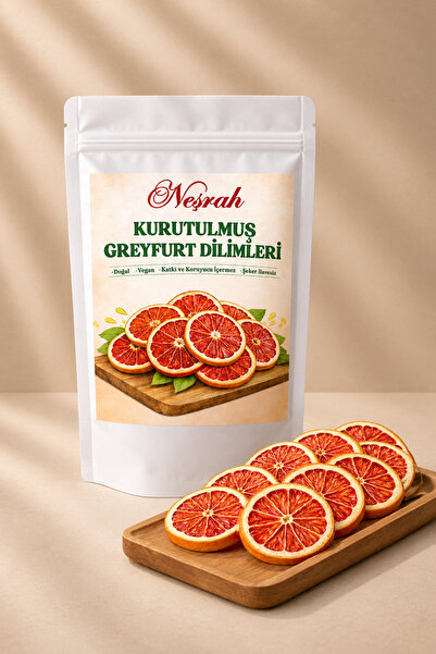 NEŞRAH Kuru Meyve Greyfurt Dilimleri - Katkısız Şeker İlavesiz Vegan Meyve Kurusu 35gr