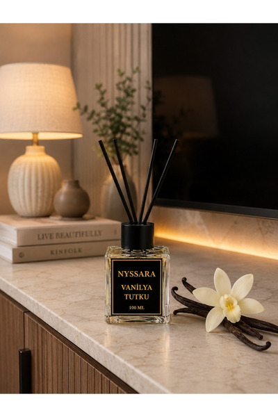 NYSSARA VANİLYA TUTKU - 100 ML PREMİUM ÇUBUKLU ODA KOKUSU FİBER ÇUBUK TEKNOLO...