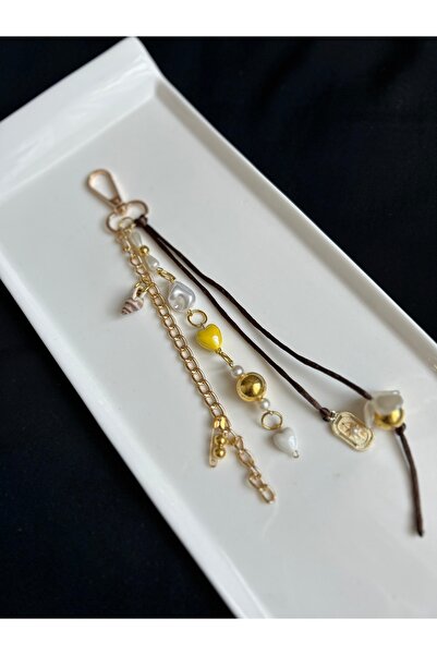 Handmade Kahverengi gold çanta charmı çanta süsü çanta aksesuarı