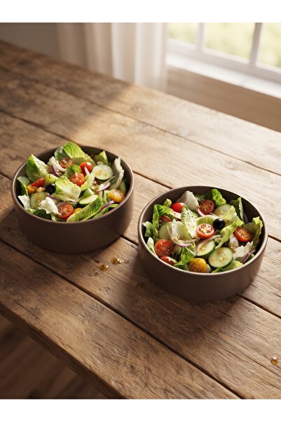 ARKHERA 2'Li Set Seramik Salata Diyet Kasesi (14cm)