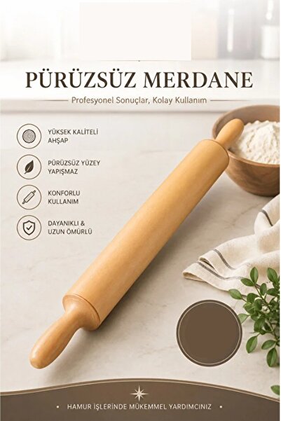 Kitchen Beauty Hamur Açma Oklavası Hamur Açıcı Merdane Pürüzsüz Oklava Pizza ...