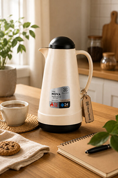 Mister Brand Nova Vacuum Flask For Tea & Coffee, MB/119-10BBK, 1.0L, Beige Wi...